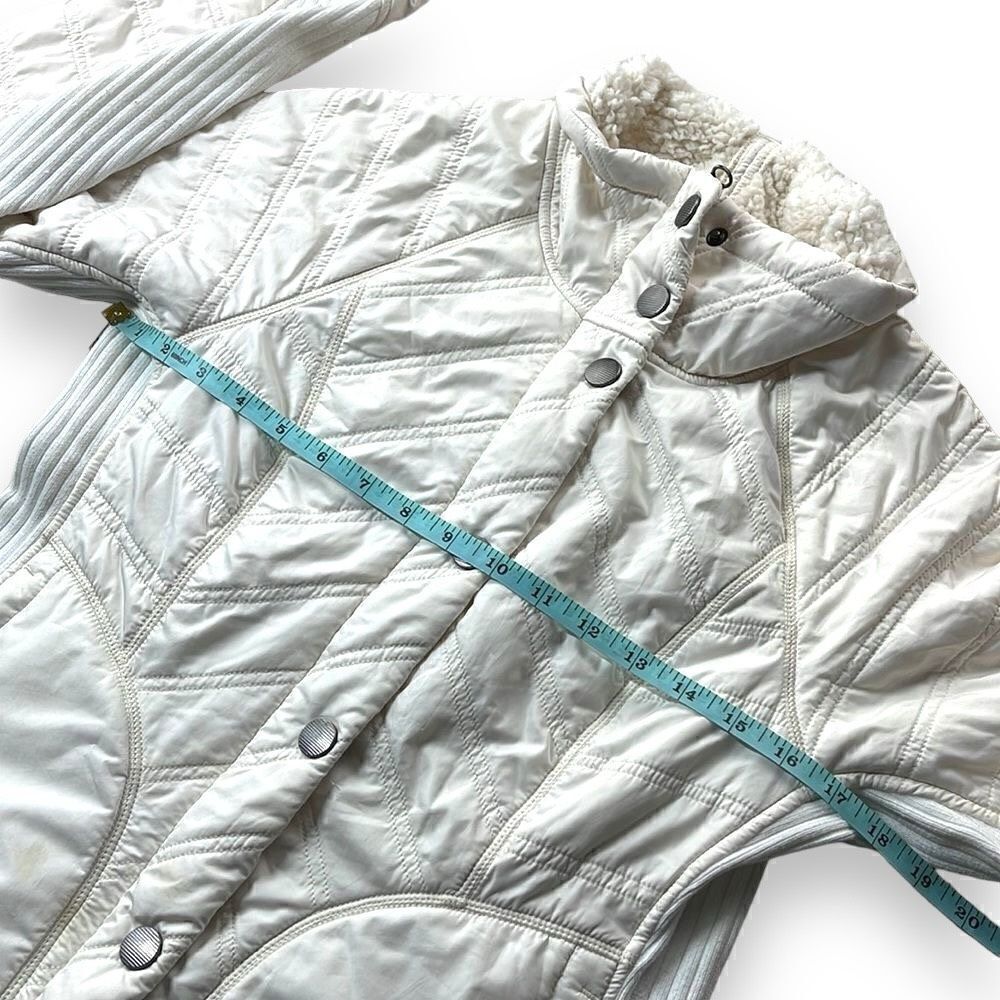 prAna Diva Softshell Jacket Womens Small S White Button Zip‎ Front Sherpa Lined - Picture 13 of 14